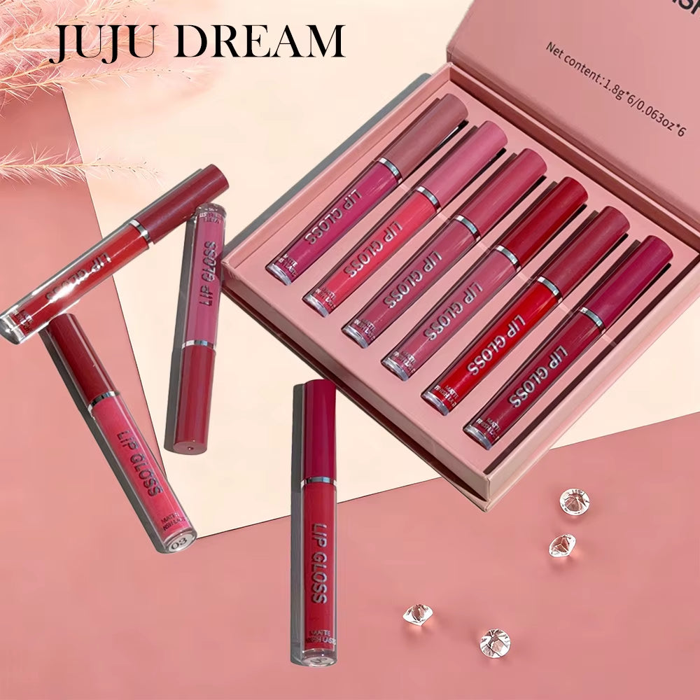 LuxeMatte™ by Handaiyan – 6-Piece Waterproof Matte Lipstick Set