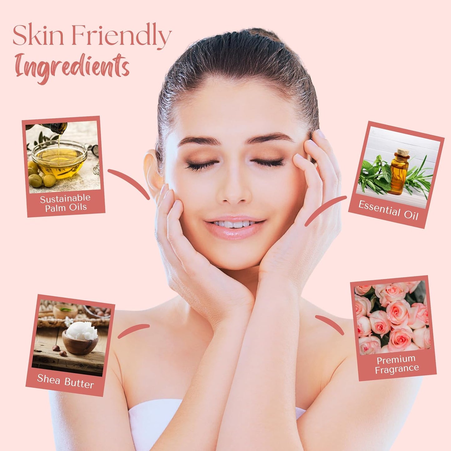 English Rose Scented Natural Soap (2 Bars), 7Oz Moisturizing French Triple Milled Soap Bars Enriched with Shea Butter - Pure Plant Oil Bath & Body Soap for All Skin Types