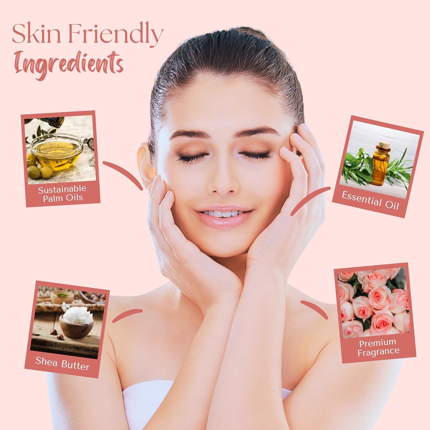 English Rose Scented Natural Soap (2 Bars), 7Oz Moisturizing French Triple Milled Soap Bars Enriched with Shea Butter - Pure Plant Oil Bath & Body Soap for All Skin Types