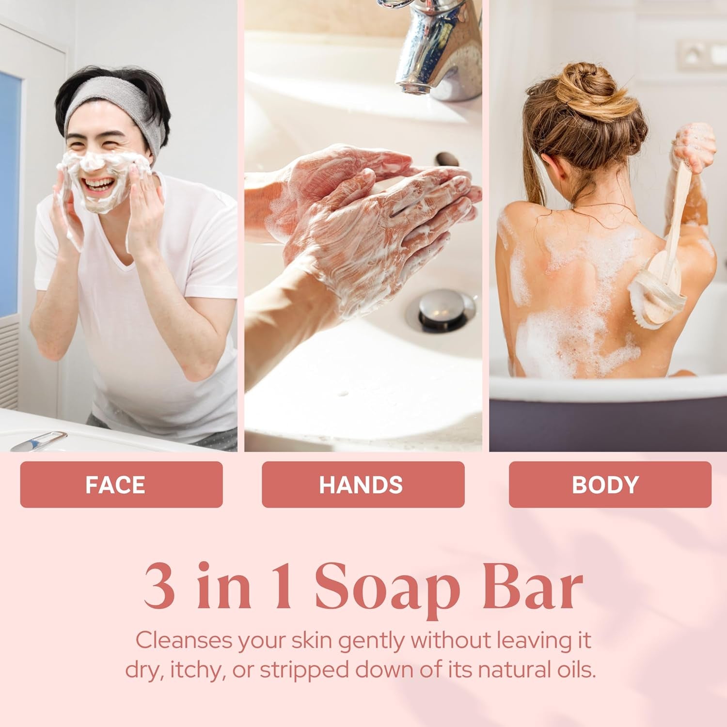English Rose Scented Natural Soap (2 Bars), 7Oz Moisturizing French Triple Milled Soap Bars Enriched with Shea Butter - Pure Plant Oil Bath & Body Soap for All Skin Types
