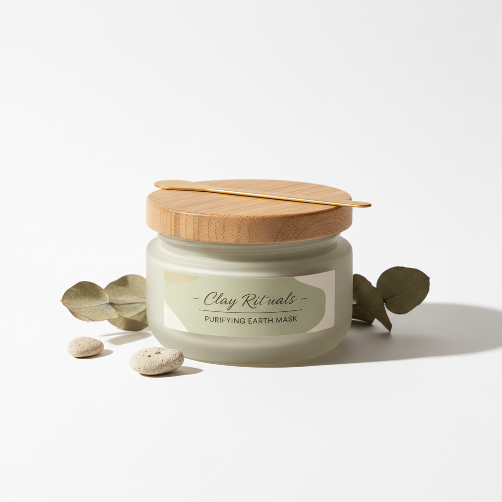 Purifying Clay Mask - elegant jar with lid