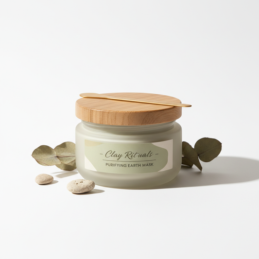Purifying Clay Mask - elegant jar with lid